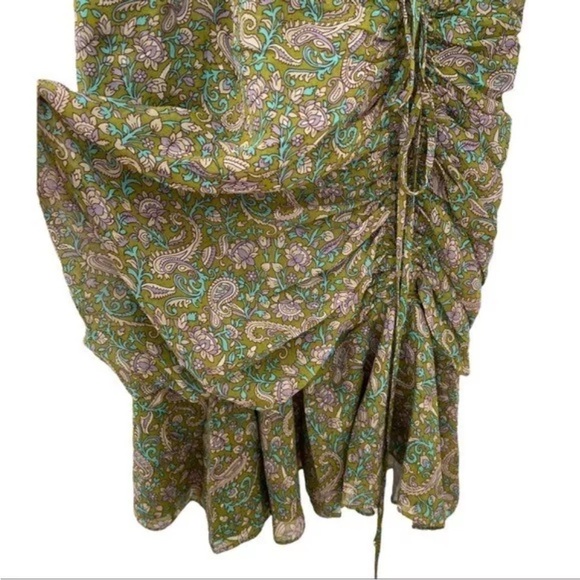 Veronica Beard Dakota Dress Green Paisley Multicolor‎ Boho 100% Silk NWT -Size 6 - Picture 6 of 9